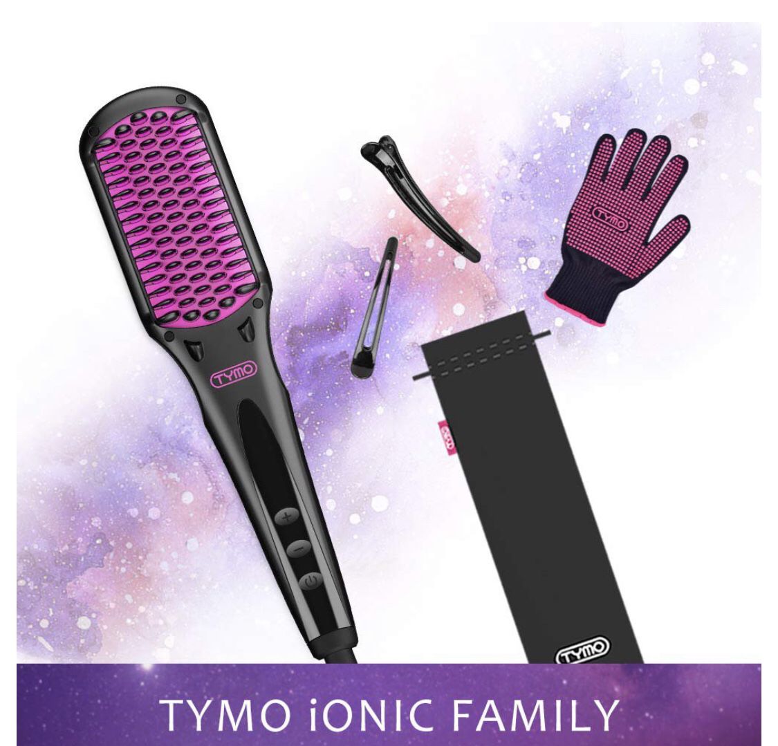 TYMO Hair Straightener Brush - Enhanced Ionic Straightening Brush with 16 Heat