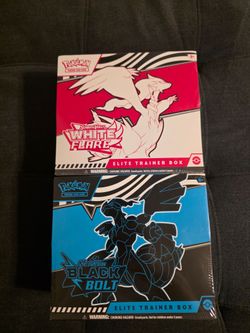 Pokémon Scarlet & Violet White Flare & Black Bolt Elite Trainer Box Bundle