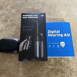 2 Pairs of Digital Hearing Aids and a Powered Ear Wax Remover 