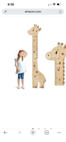Giraffe Wooden Growth Chart Kids Height Chart