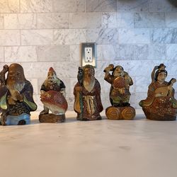 Vintage Japanese lucky gods figurines by kutani.