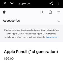 Apple Pencil 1( No Tips) $40