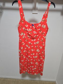 Orange summer dress with flowers