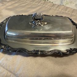 Silver Plated Butter Dish w/cover