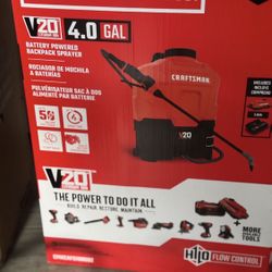 CRAFTSMAN 20V* Lithium-ion Battery Powered 4 Gallon Backpack Sprayer (battery &charger included)