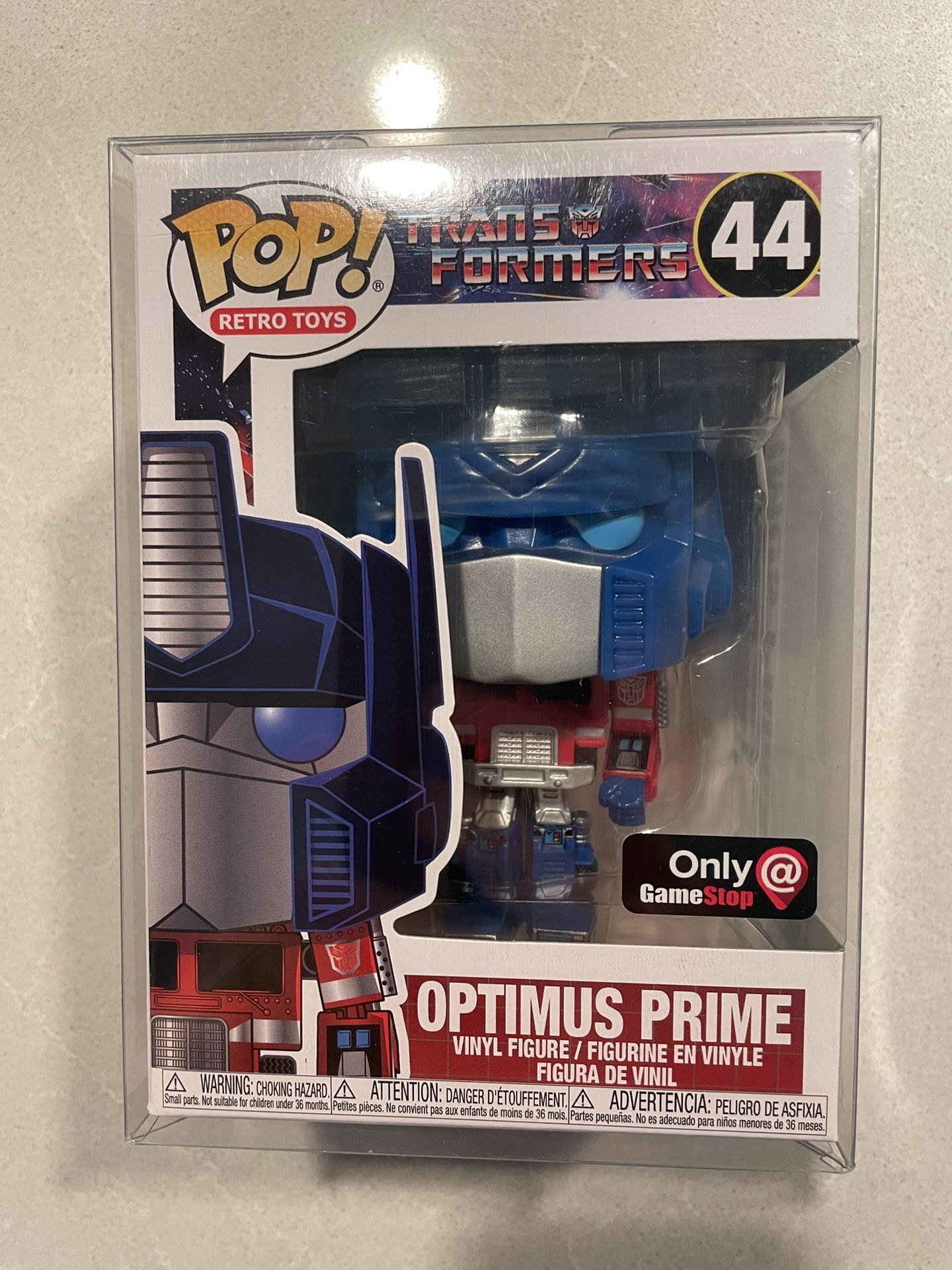 Optimus Prime Funko Pop *MINT* Gamestop Exclusive Axe Hand Retro Toys Transformers 44 protector Television Animation