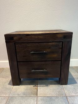 2 Drawer Wooden Nightstand