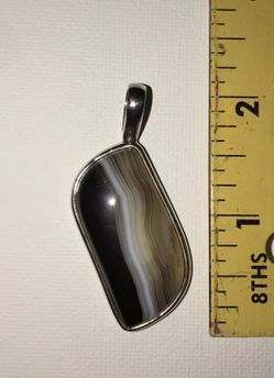 Stone and sterling silver necklace pendant