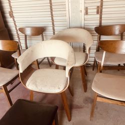 6 Chairs Vintage Mod Dining Chair Sturdy 