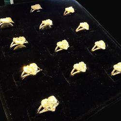 NEW 10K GOLD NUGGET HEART RINGS FOR SALE