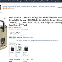 Portable 12V Car Fridge Freezer 18L w/Battery– Brand New