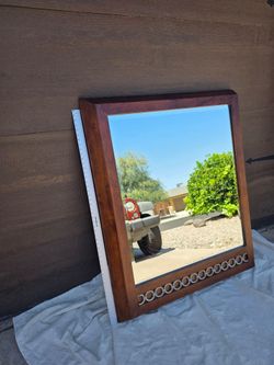 Large wooden mirror