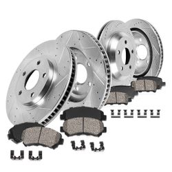Callahan Brake Parts Brake Kit for INFINITI QX56 2011-2013, INFINITI QX80 2014-2020, Nissan Armada 2017-2024 Front and Rear Drilled and Slotted Brake 