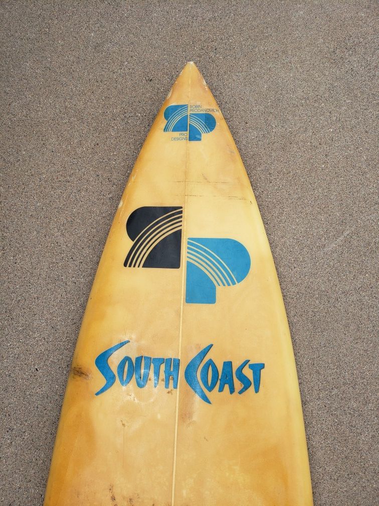 Vintage Southcoast Surfboard Signed Robin Prodanovich