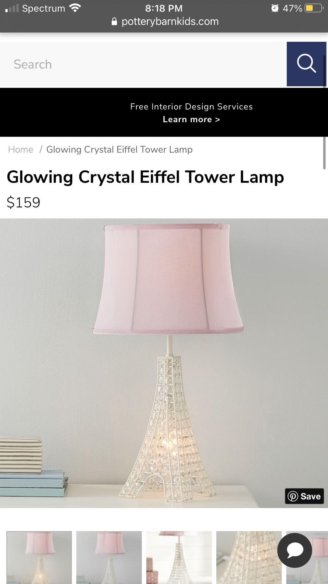 Glowing crystal sale eiffel tower lamp