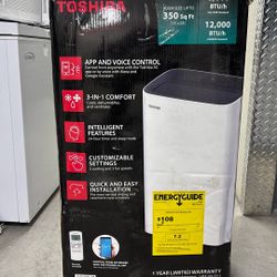 Toshiba Portable Air Conditioner 350sq Ft /8,000 Btu