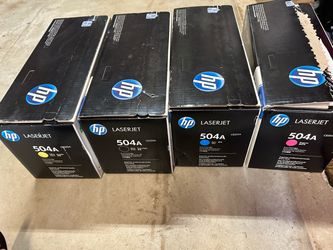 HP 504A LaserJet Toner Cartridge Set of 4 red opened