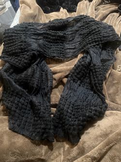 Black Textured Scarf Wrap