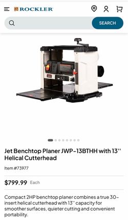 Jet Planer 13” with Helical Cutter