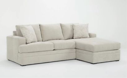 Sand-Colored L-Shaped Sectional & Modern Black Desk