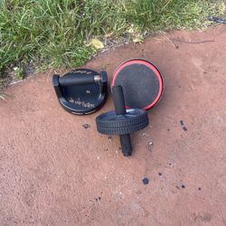  Pushup Rotating Push Up Handles - Pair and Ab Roller Wheel