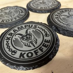 Krampus Koffee - 4” Slate Coasters- Christmas