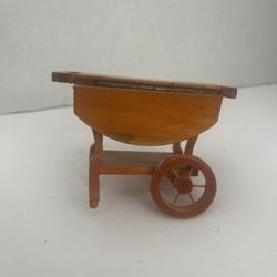 Vintage SONIA MESSER DOLLHOUSE MINIATURE walnut wood Queen Anne tea CART