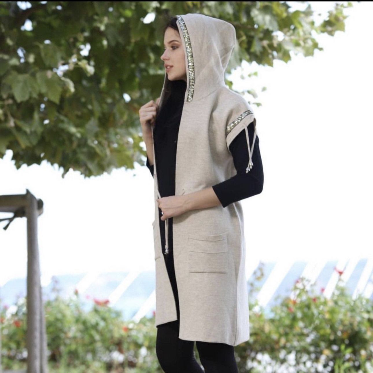 Woman Maxi Jacket. Made in Turkey brand