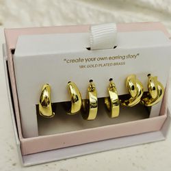 "create your own earring story" 18K GOLD PLATED BRASS brand new with box