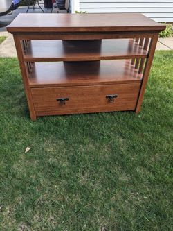 Mission Style Shelf Unit TV Stand with Large Drawer