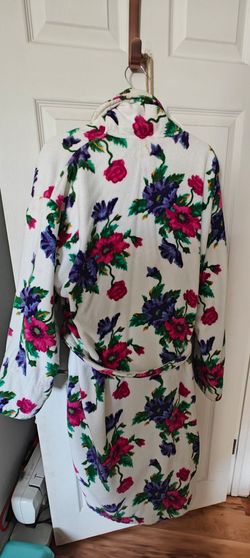 Floral Terry Cloth Bathrobe