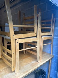 Wooden Dining Chairs with Padded Seats – Set
