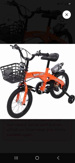 18" Kids Bike with Training Wheels, Height Adjustable Kids Bicycle with Basket/Water Bottle, Birthday Xmas Gifts for Girls Boys Toddlers Kids 6-12 YO