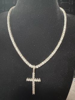 Cubic circonia gold plated non tarnish necklace