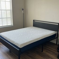 Like New Queen Mattress and Bedframe