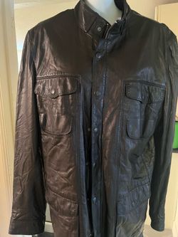 Black Men’s Leather coat ELIE TAHARI
