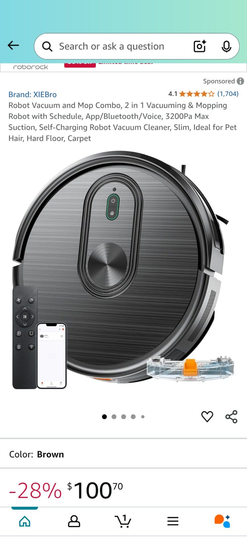 Vacuum And Mop Combo Robot