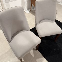 Two Gray Dining Chairs