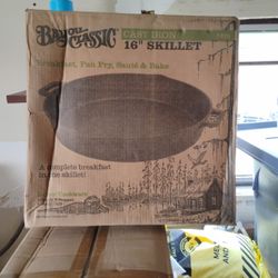 New 16 Inch Paella Size Cast Iron Skillet 