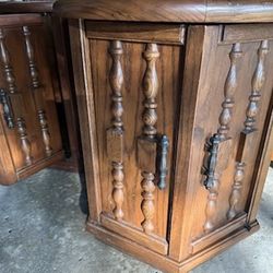 Set Of 2 Wooden End Tables