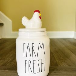 Rae Dunn chicken farm fresh canister 