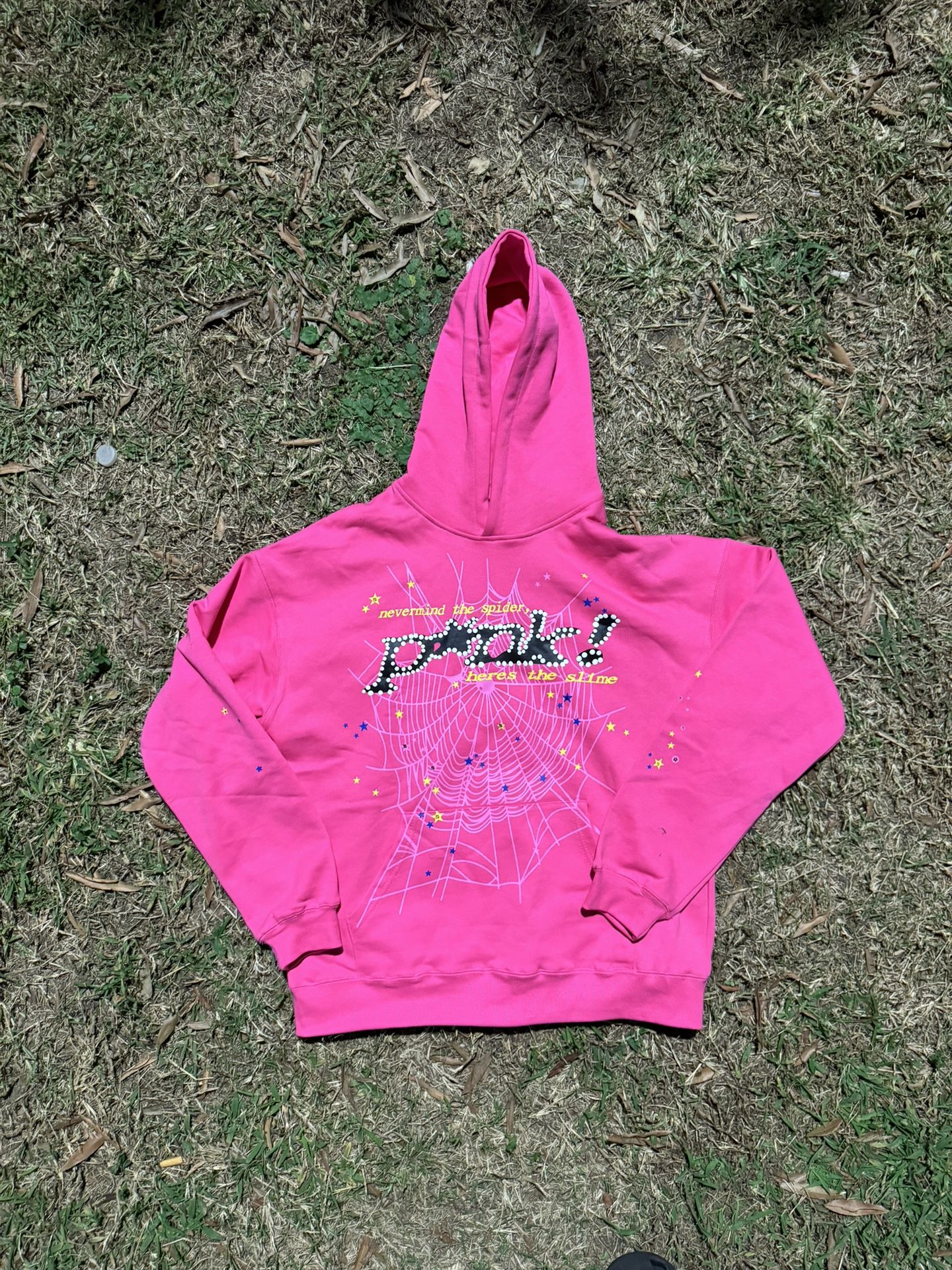 Pink Spider Hoodie Size Large 