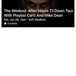 The Weekend  Tour 4 Tickets