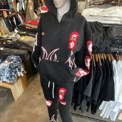 Men’s two-piece set sweatshirt with matching stacked joggers