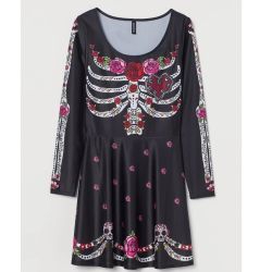 H&M La Catrina Halloween costume Mini Dress