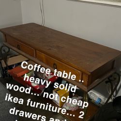 Coffee Table Heavy Solid Wood 