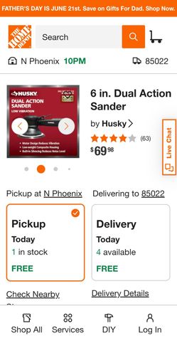 Husky 6" Dual Action Sander