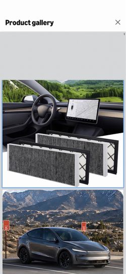 BASENOR Cabin Air Filter HEPA for Tesla Model Y 2020-2026 (4 Pack) with Activated Carbon, Air Intake Filter Replacement for Tesla Model Y Juniper Refr
