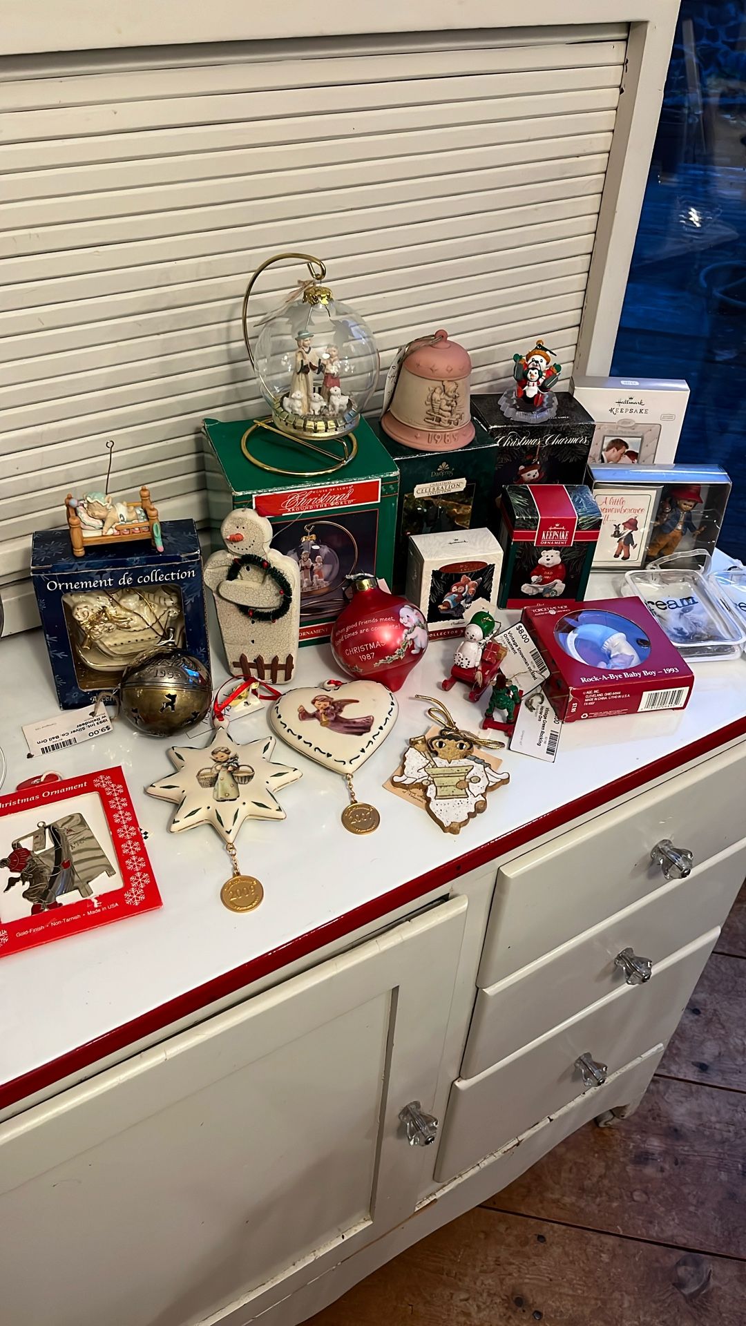 22 Piece Ornament Lot, Vintage Hallmark, Hummel, Pharmacist Angel, Vintage Wooden Etc.