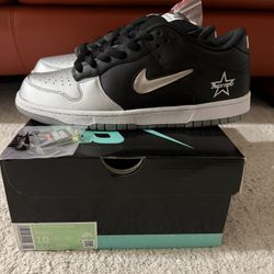 nike sb dunk low supreme jewel swoosh silver new size 10 new